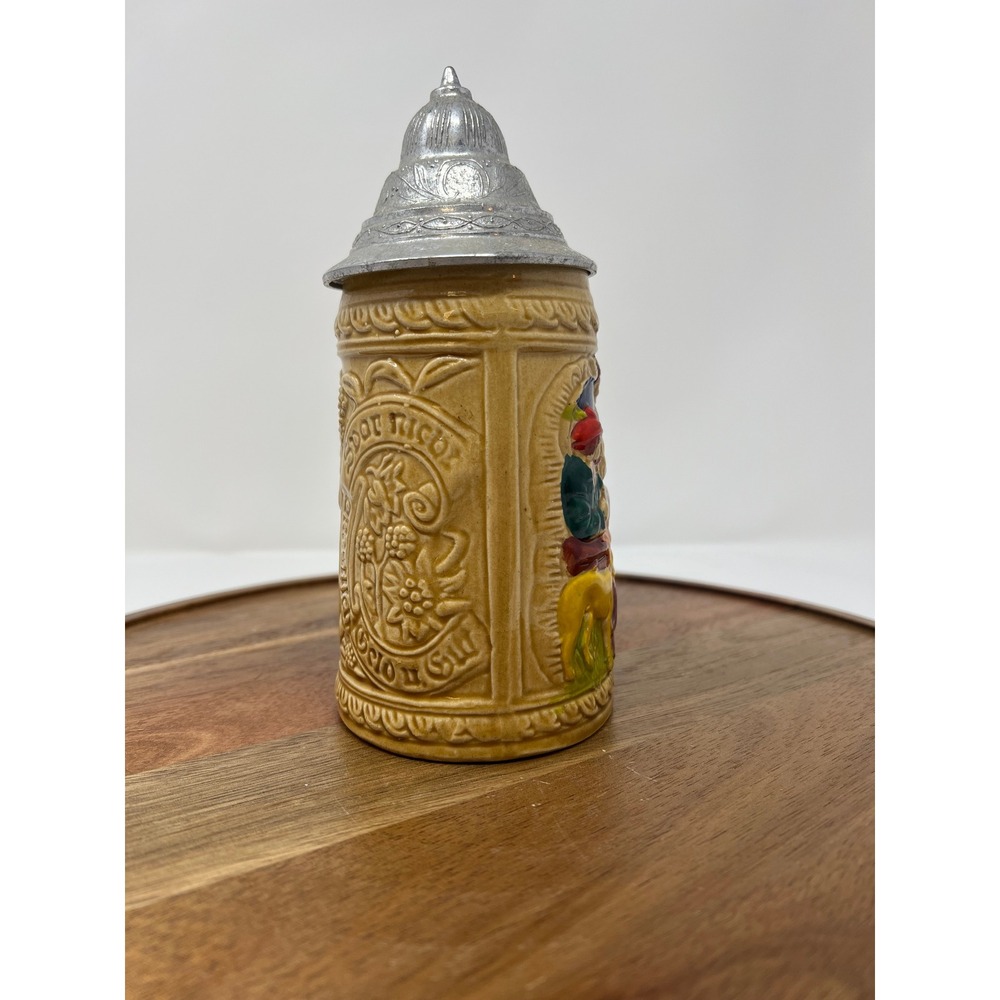 Vintage German Beer Stein Ceramic Pewter Lid‎ Collectible Figurine Scene - Picture 4 of 9